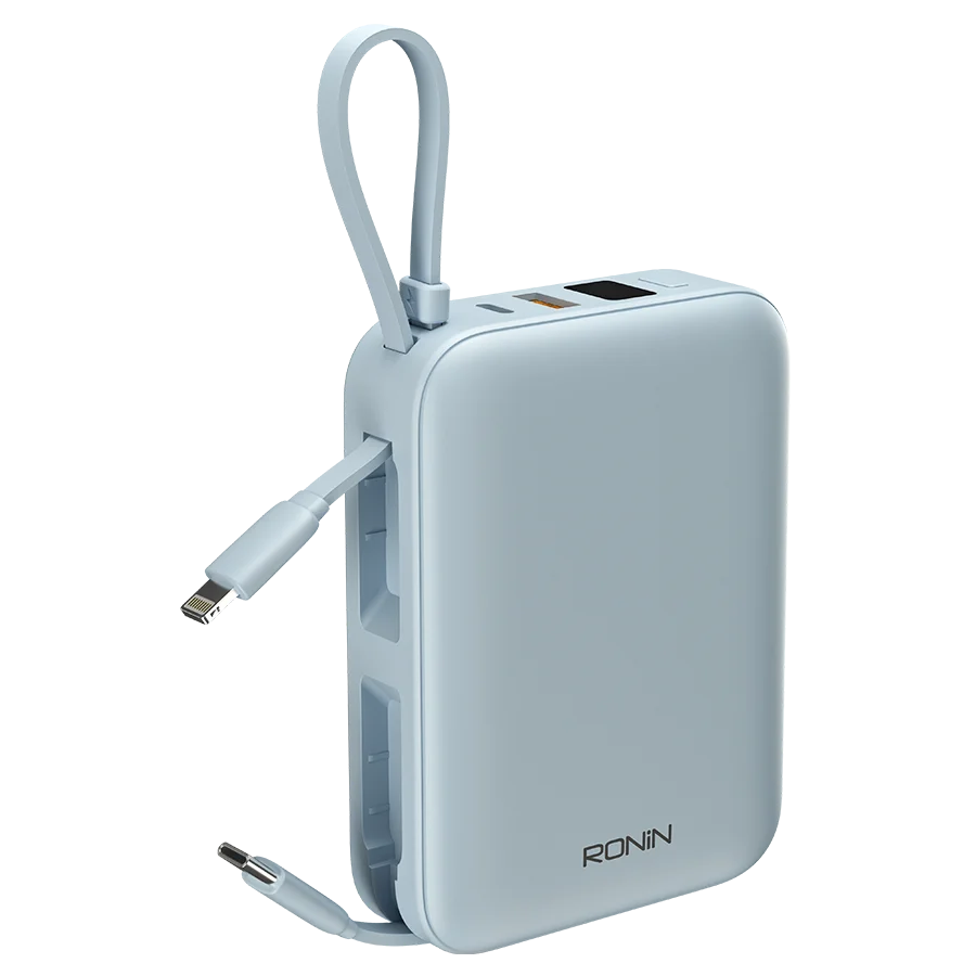 AQUA (R-4070)  20,000mAh Powerbank  22.5 Watt Max | Attached Cable: iPhone & Type-C
