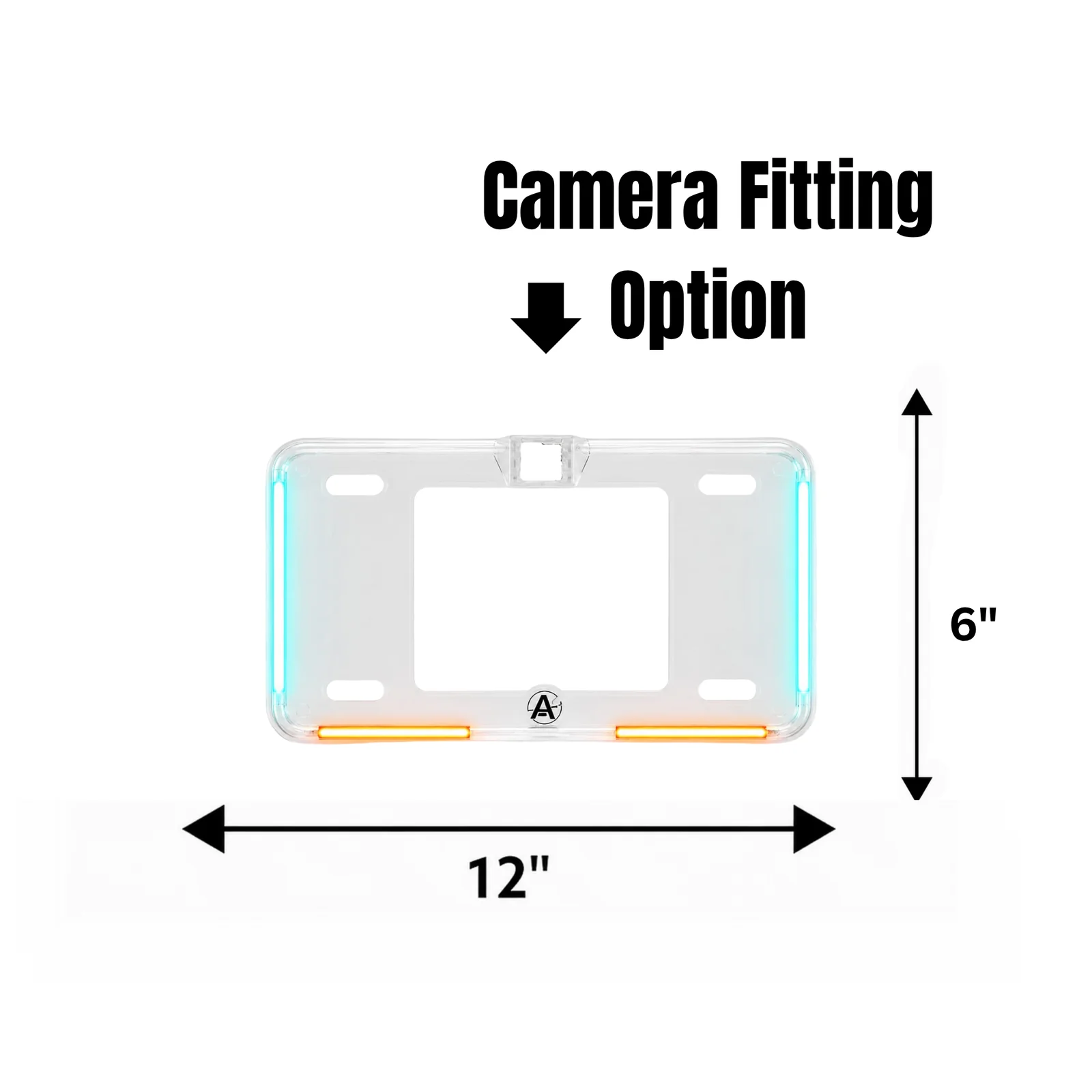 Universal Ice Blue & Orange TRP Neon LED Car Number Plate Frame with Camera Fitting Option  1pc view 3
