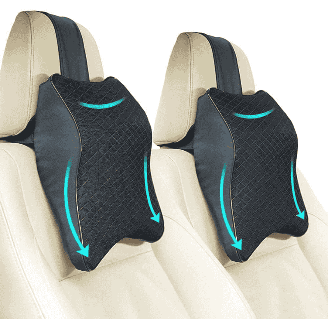 Jambo Neck Rest Pillow Cushion for Car Seats breathable Black view 2