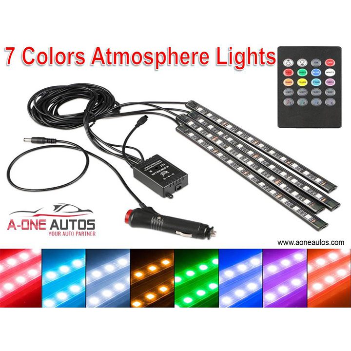 7 Colors Atmosphere Light Set of 4pcs with Remote view 1