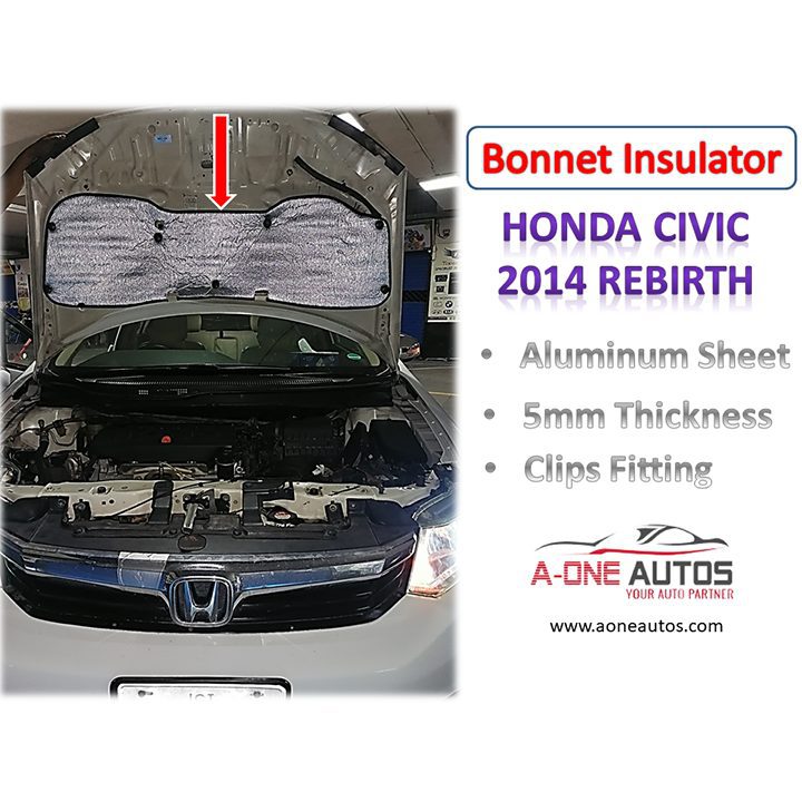Honda Civic Rebirth | Bonnet Insulator with Aluminum Sound Damping Sheet 5mm Thickness