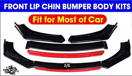Universal Front Bumper Splitter Glossy Black – Sporty Front Lip Styling Upgrade view 3