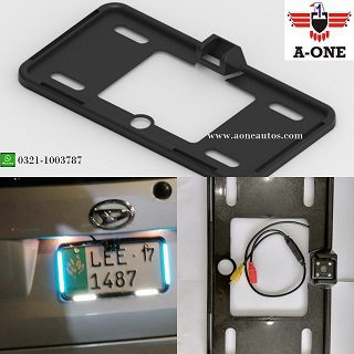 1Pc Car Number Plate Frame with Neon Light & Back View Camera view 2