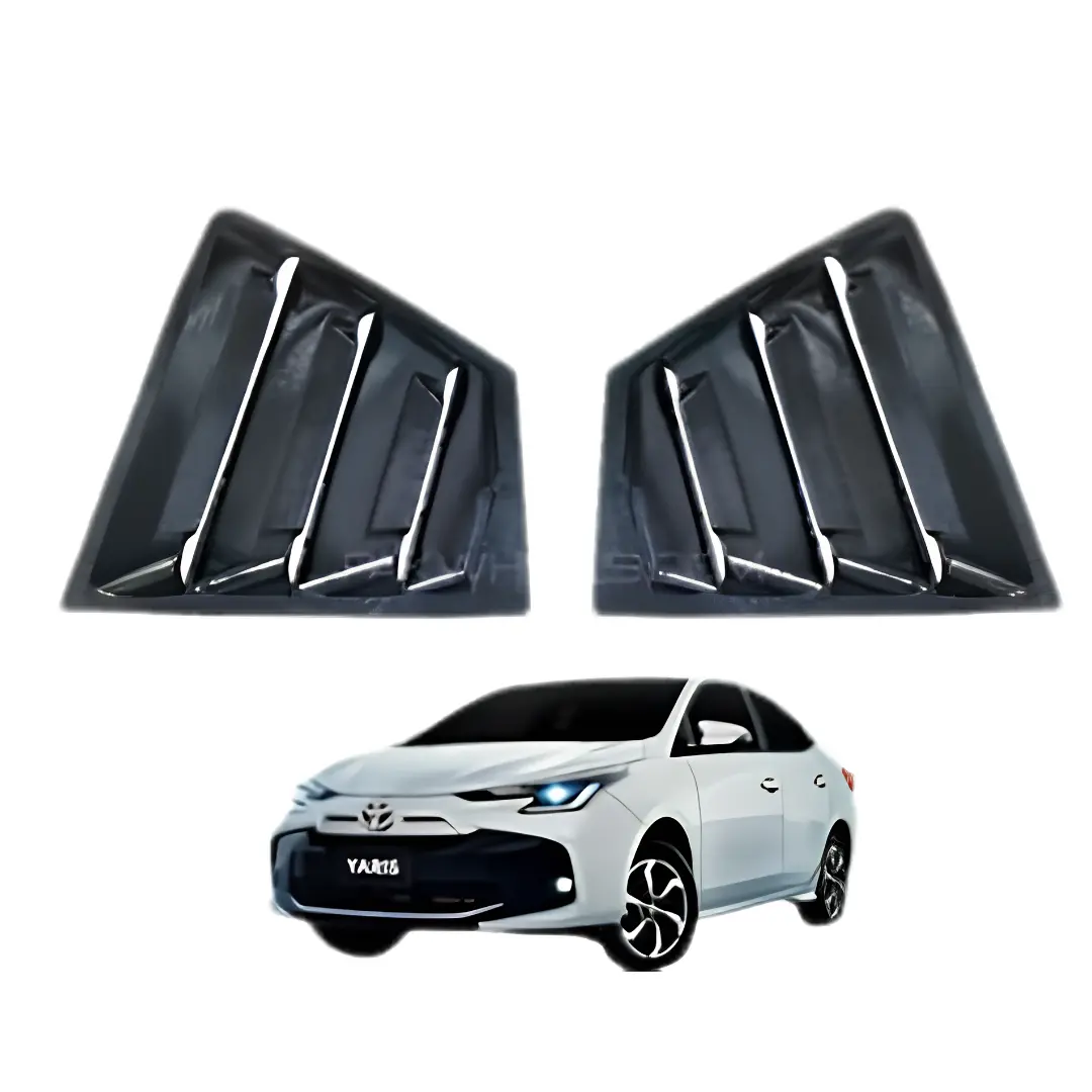 Toyota Yaris Quarter ABS Spike Design Louver – Glossy Black view 2