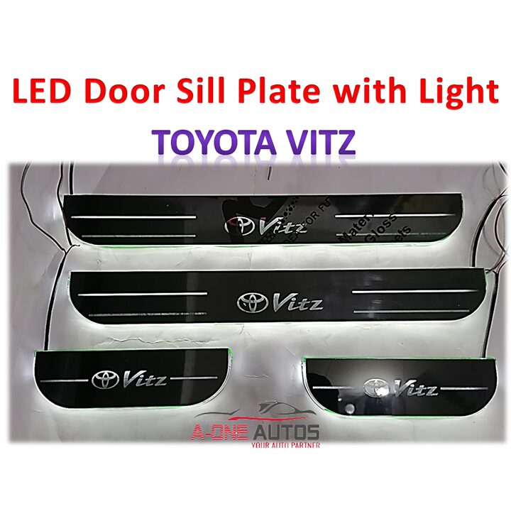 Toyota Vitz | LED Door Scuff Plates with Neon Light
