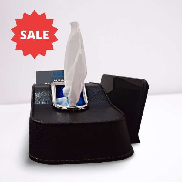 Tissue Box Car Dashboard 3in1 Smart Featured Tissue Box in ABS – Black
