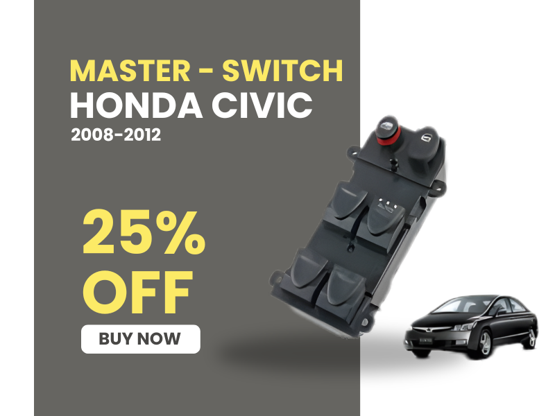 Honda Civic Reborn / FD / FA / FG Power Window Master Switch (2008–2012) – Driver Side Control