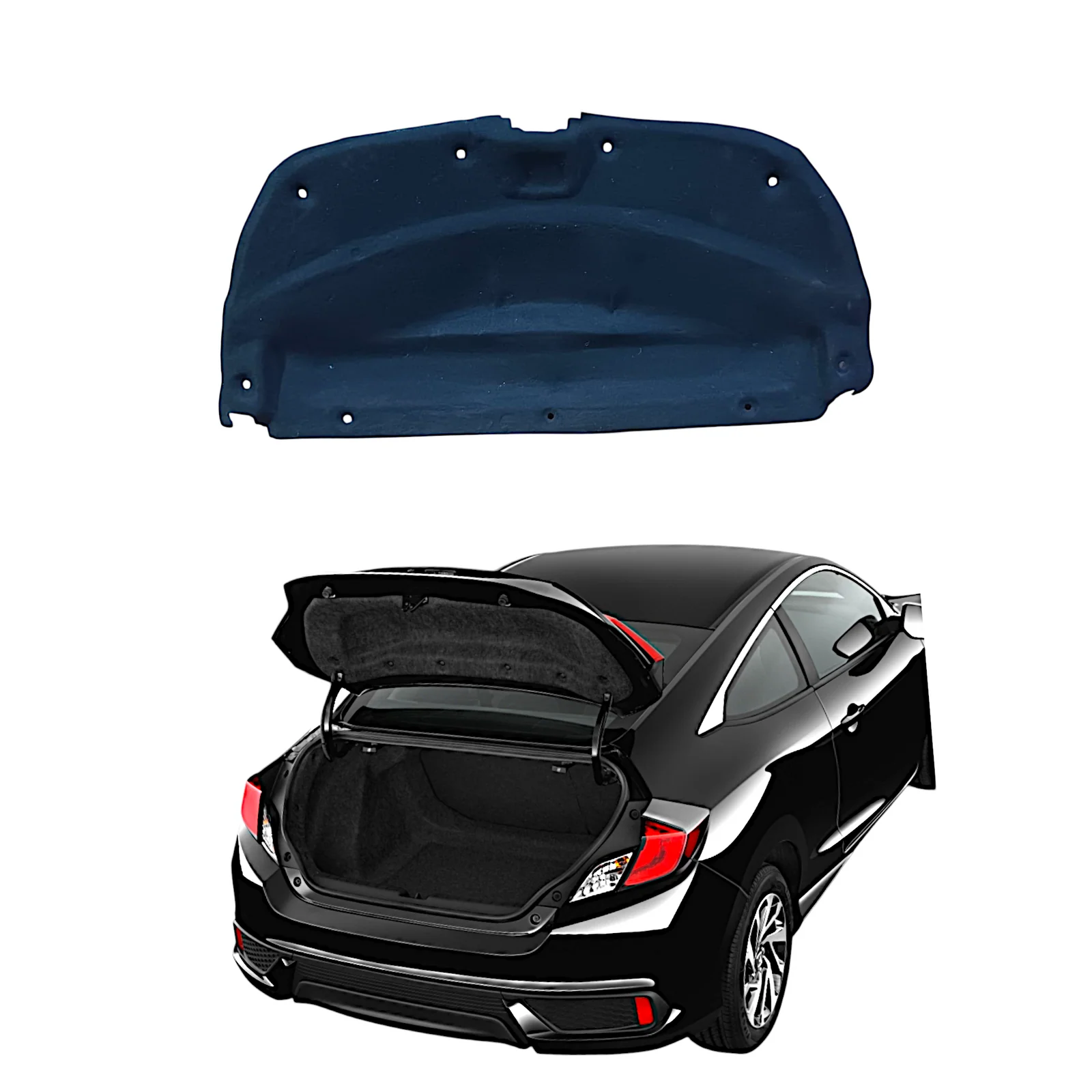 Honda CivicX 2016-20 OEM Fiber Trunk Insulator | Dust & Noise Reduction view 2