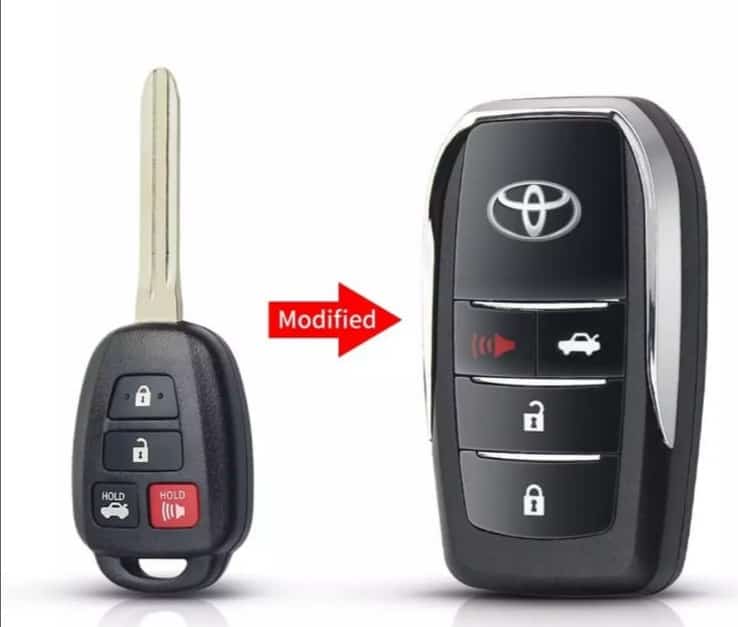 4 Buttons Modified Smart Key Casing For Toyota