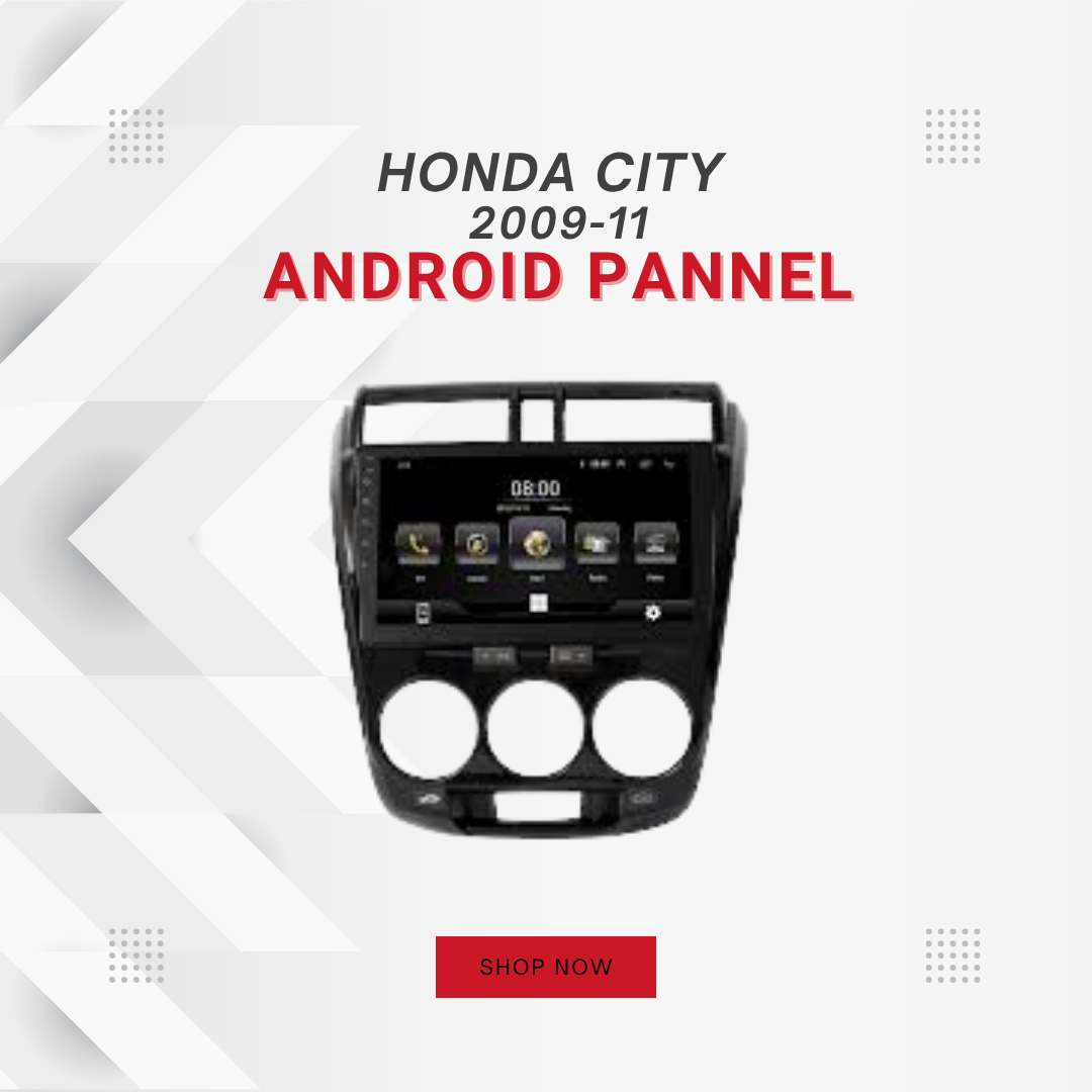 Honda City 2009-2021 Android Panel – Silver & Glossy Black Frame Touchscreen Multimedia