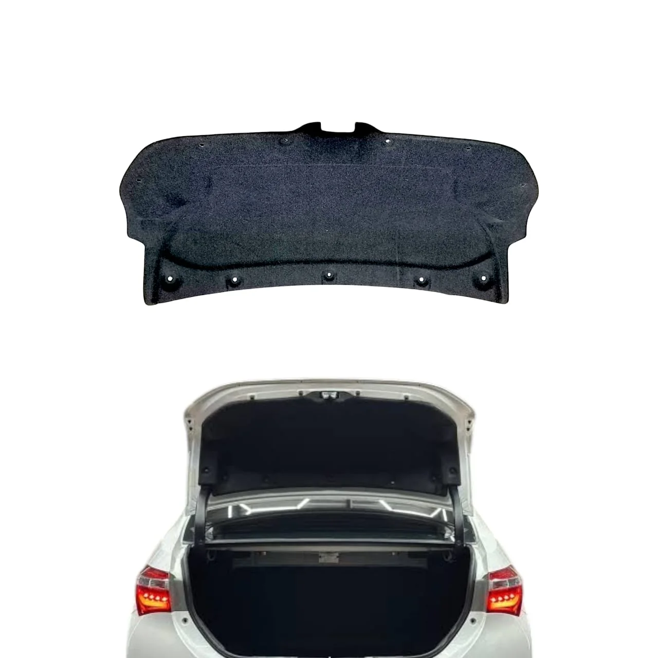 Toyota Corolla 2015–2026 OEM Fiber Trunk Insulator with Clips | Dust & Noise Reduction