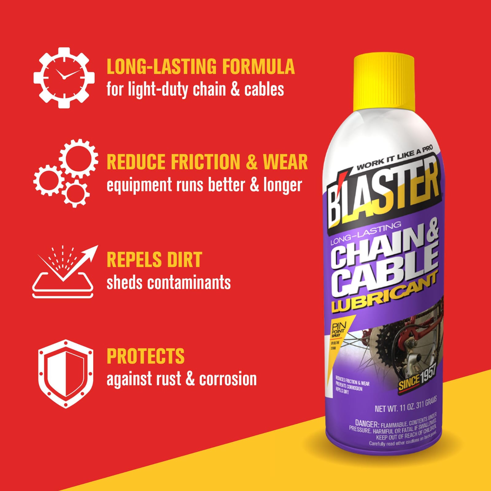 BLASTER Chain & Cable Lube – Heavy-Duty Lubrication for Chains, Cables & Linkages