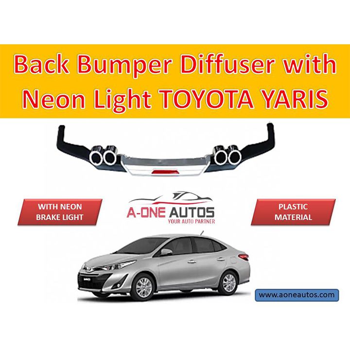 Toyota Yaris Back Bumper Diffuser with Neon Brake Light