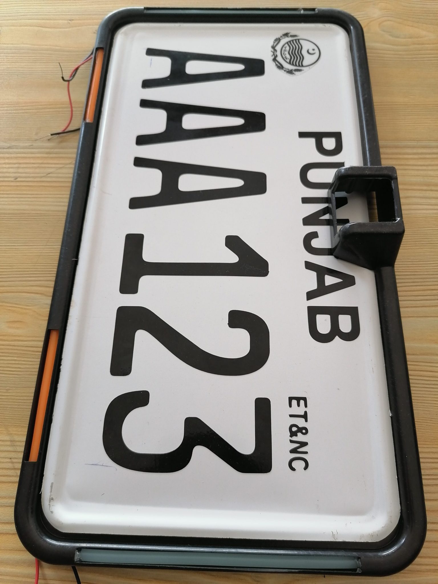 1Pc Car Number Plate Frame with Neon Light & Back View Camera view 3