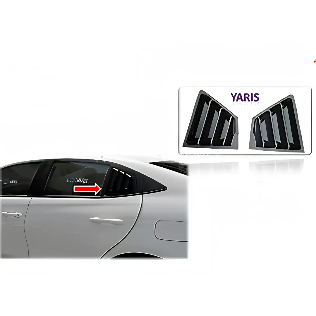 Toyota Yaris Quarter ABS Spike Design Louver – Glossy Black view 3