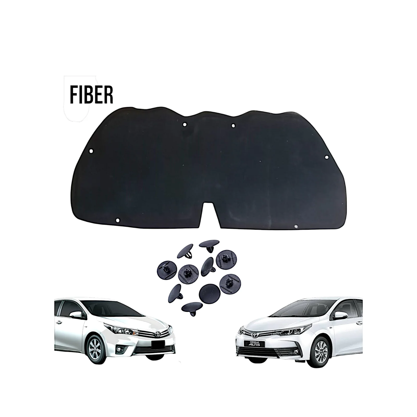 Toyota Corolla 2015-2026 OEM Fiber Bonnet Insulator with Clips