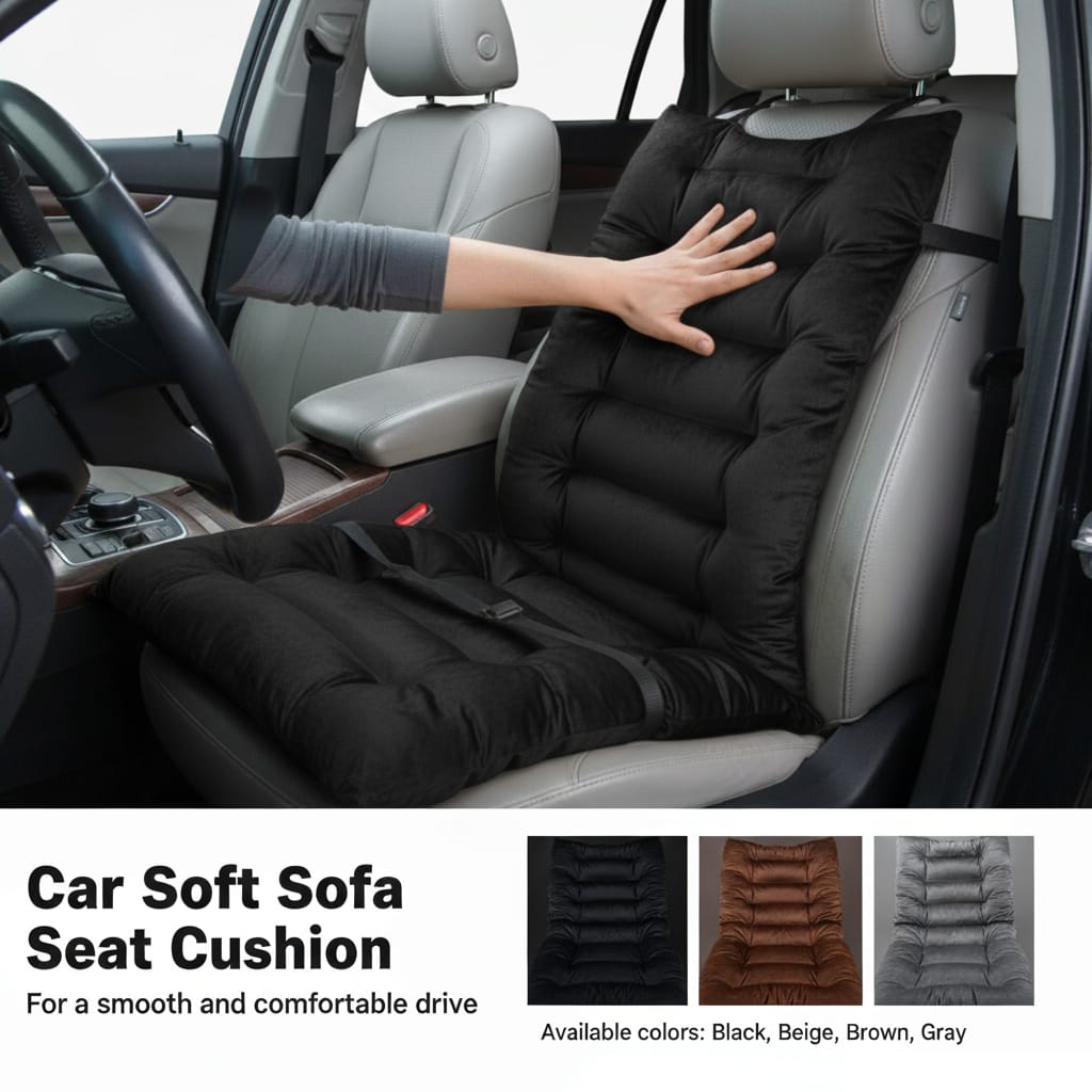 Car Velvet Soft Sofa Seat Cushion | Smooth & Comfortable Driving Experience