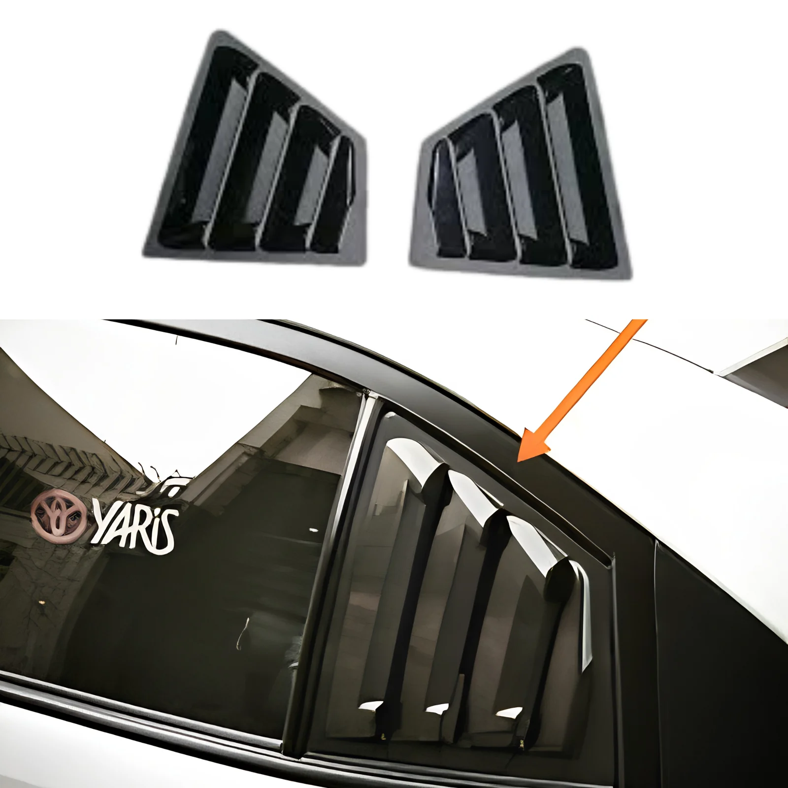 Toyota Yaris Quarter Glass Louvers | ABS Rear Quarter Window Louvers