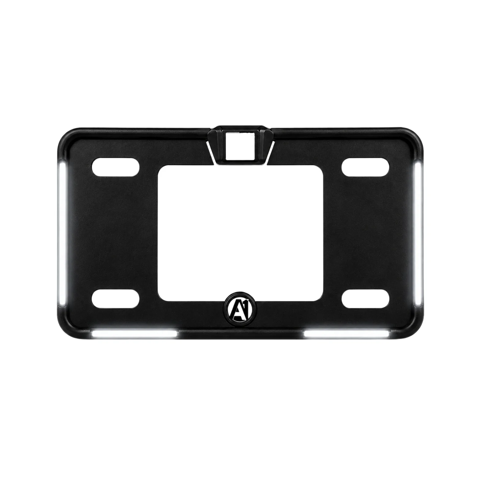 Universal White Blk Frame Neon LED Car Number Plate Frame with Camera Fitting Option 1pc