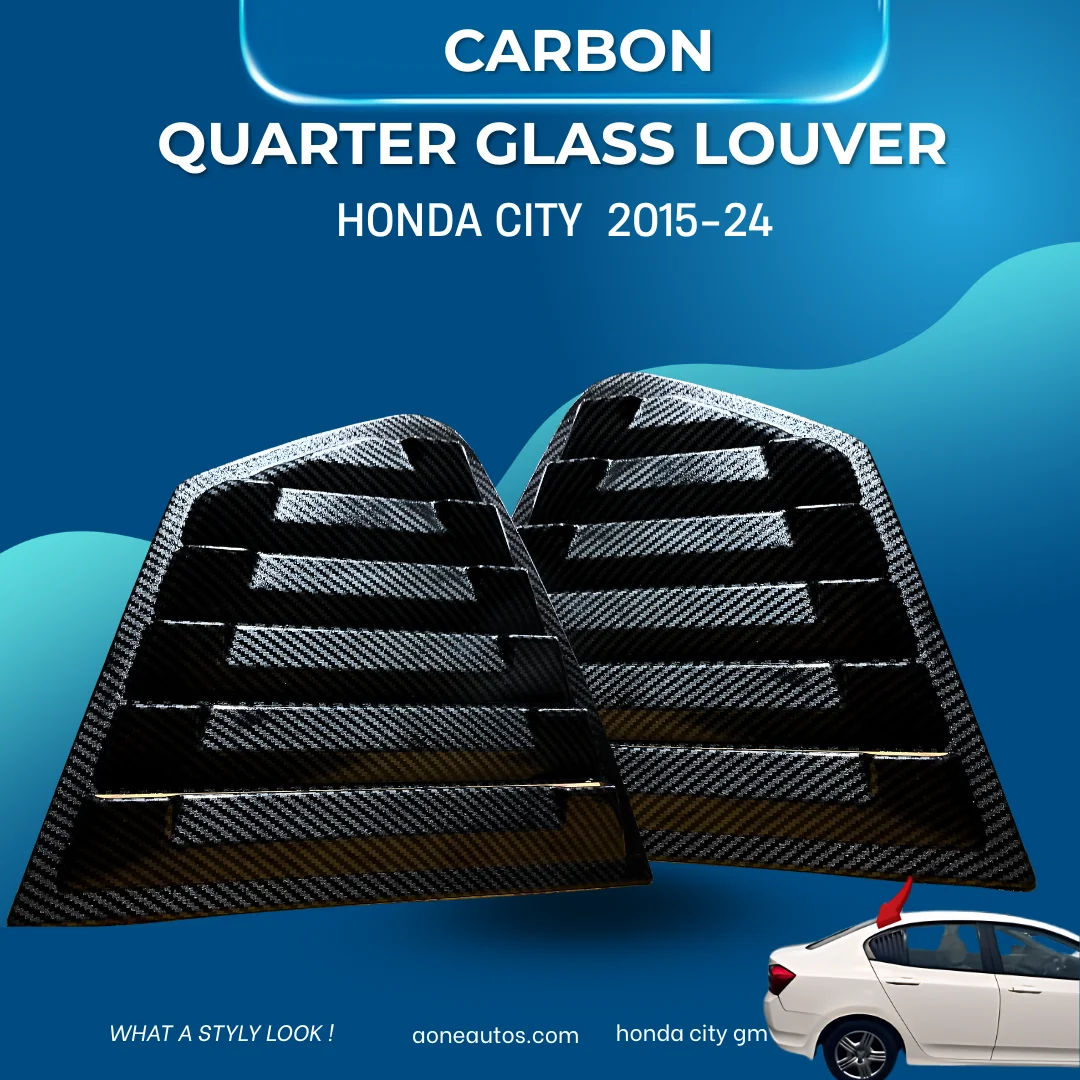 Honda City 2009-2021 Carbon Fiber Design Quarter Glass Louver (Pair)