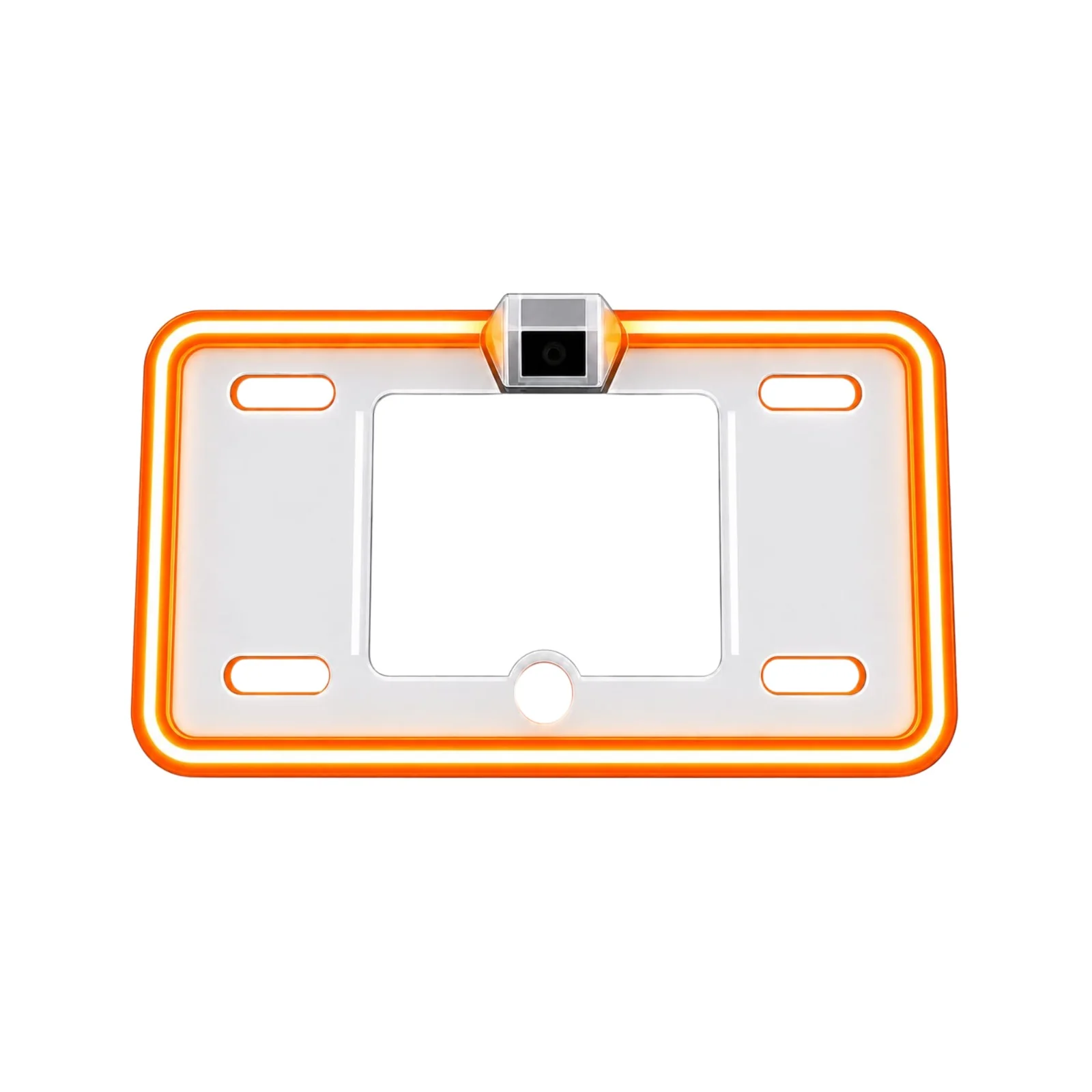 Universal Orange TRP Neon LED Car Number Plate Frame with Camera Fitting Option 1pc