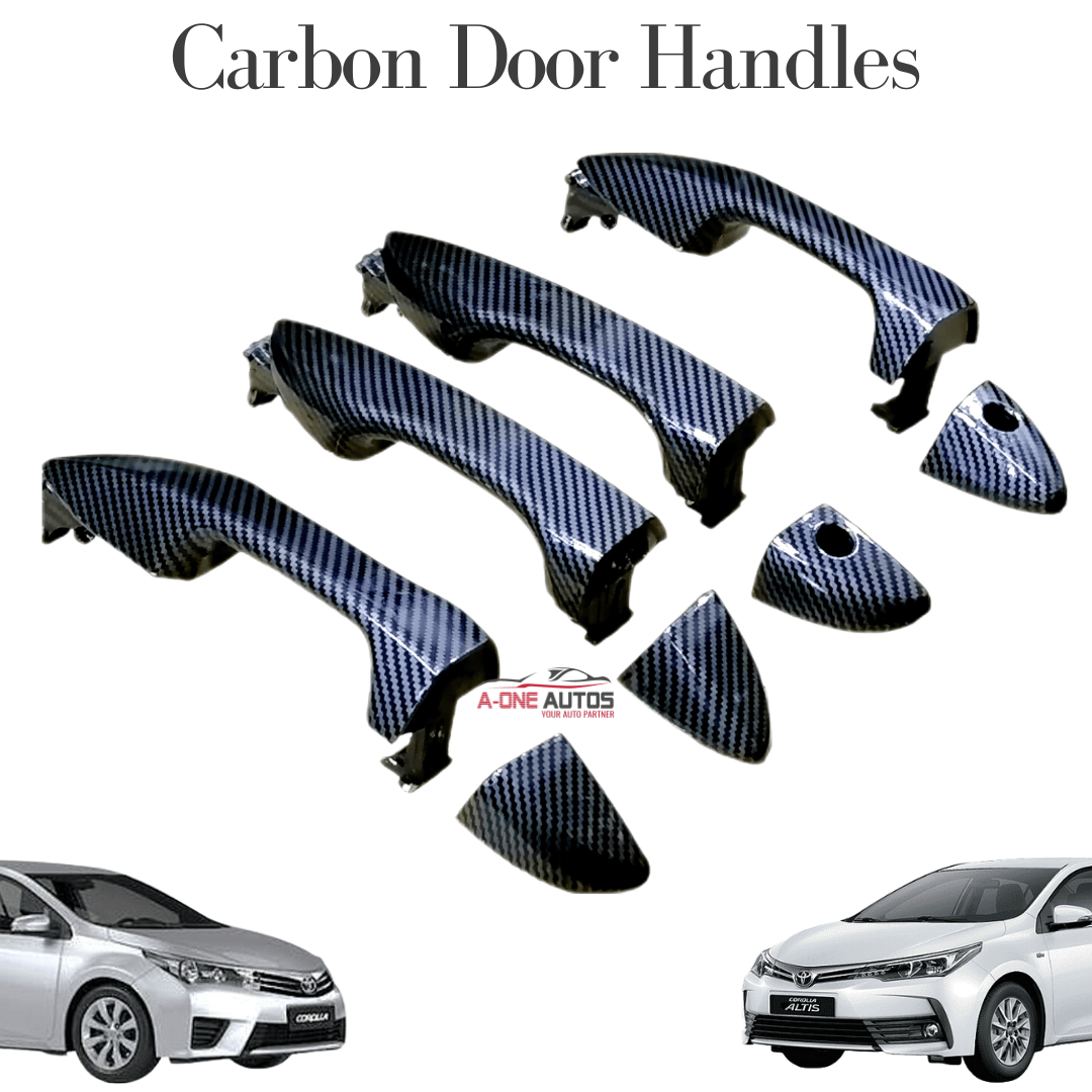 Carbon Door Handles Complete Set of 8pcs for Corolla 2015 to 2023