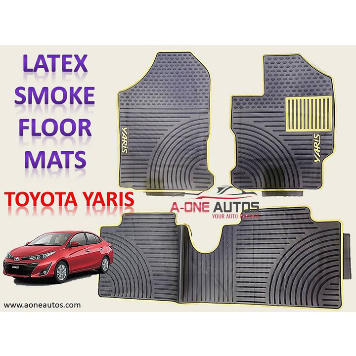 Toyota Yaris Latex Smoke Plastic Mat Set of 3pcs