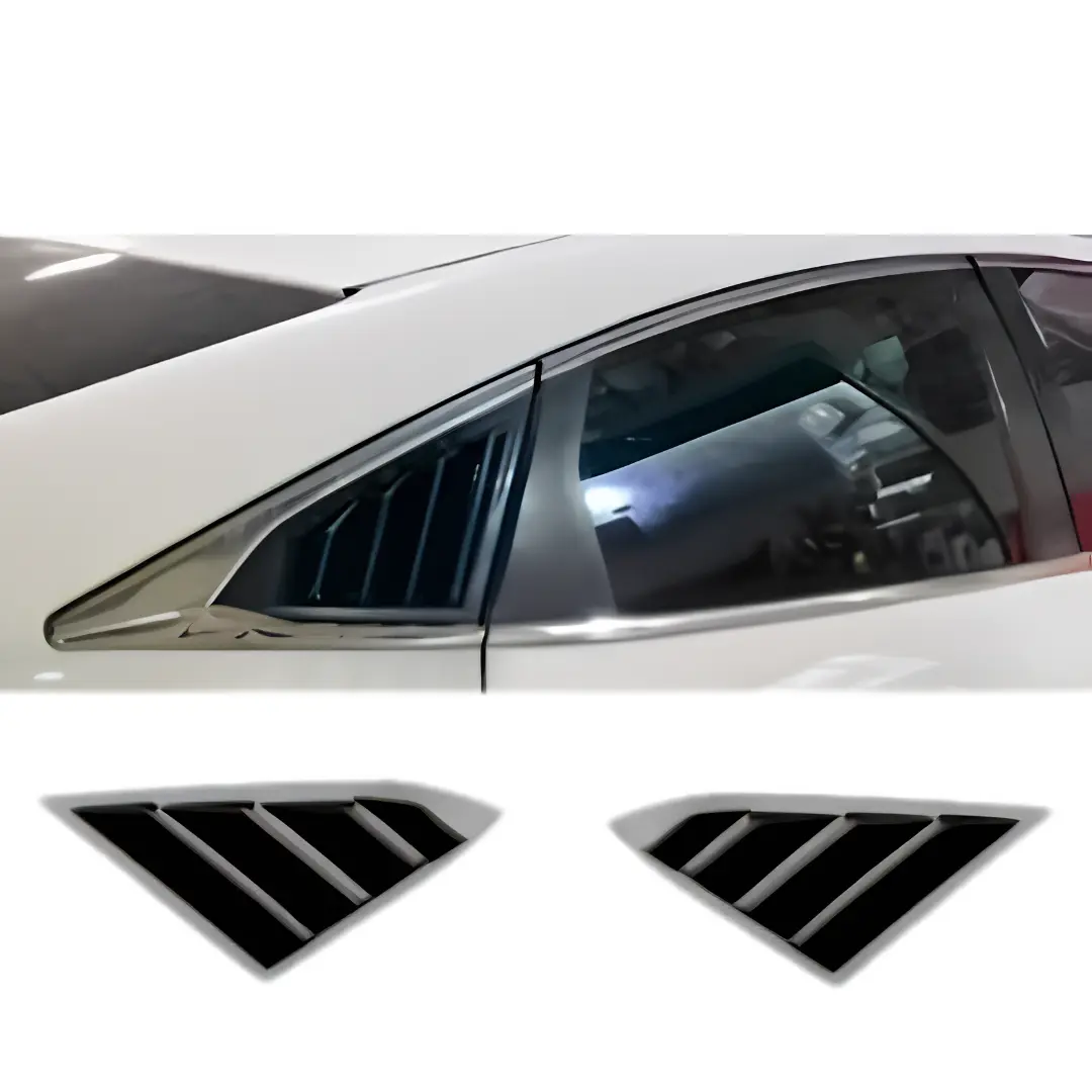 Honda Civic X 2018 Sporty Aggressive Quarter Glass Louver – Glossy Black view 2