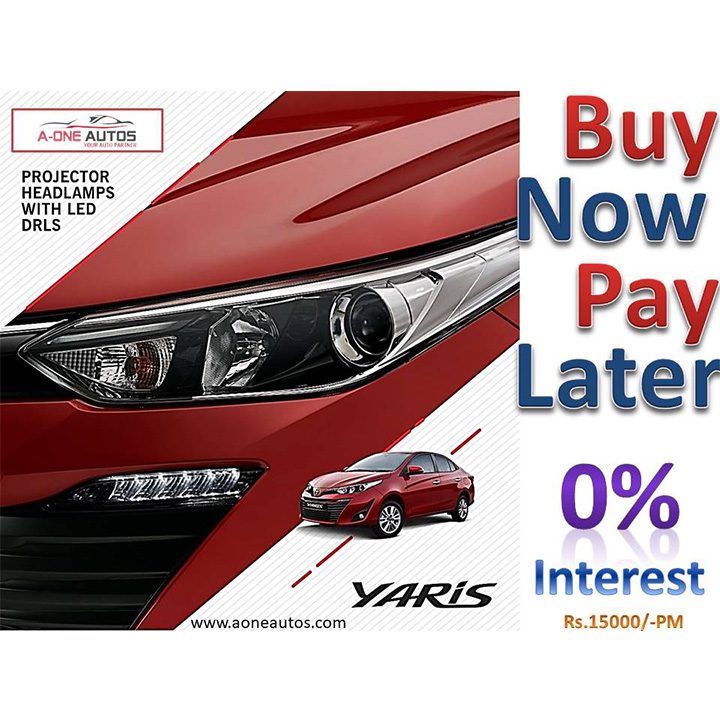 Toyota Yaris Genuine Projector Head Lights With DRL- Thailand