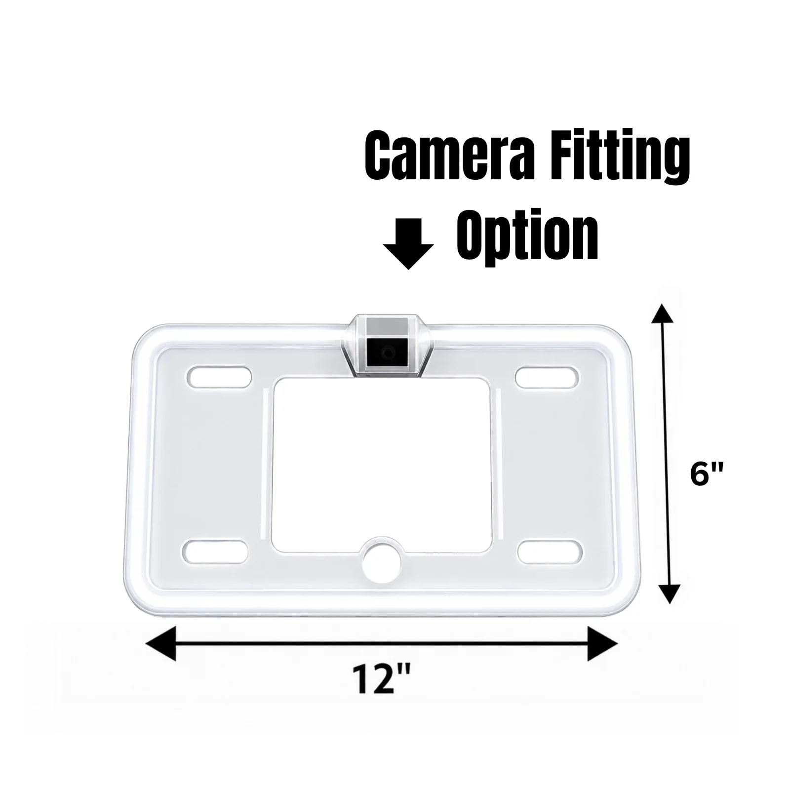 Universal White TRP Neon LED Car Number Plate Frame with Camera Fitting Option 1pc view 2