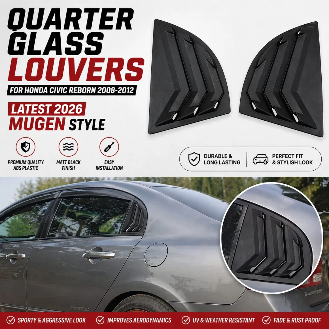 Honda Civic 2008-14 Mugen Design Quarter Louver – Matt black