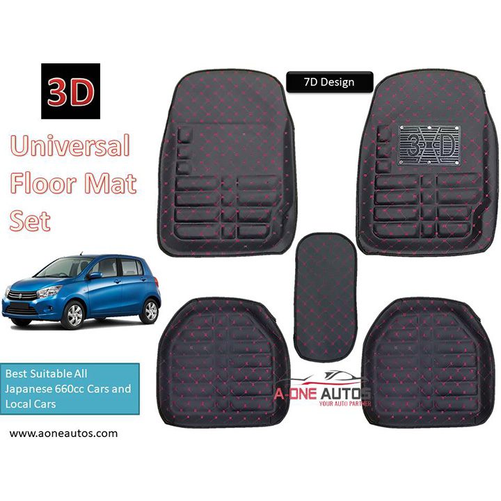 3D Universal Floor Mat Set in Leatherite Fine Quality