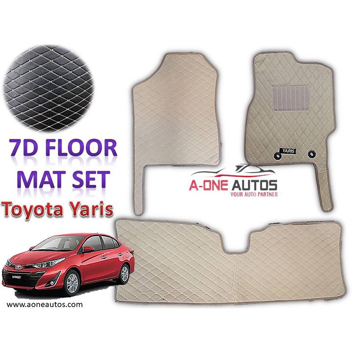 Toyota Yaris 7D Floor Mat Set Leatherite 3pcs