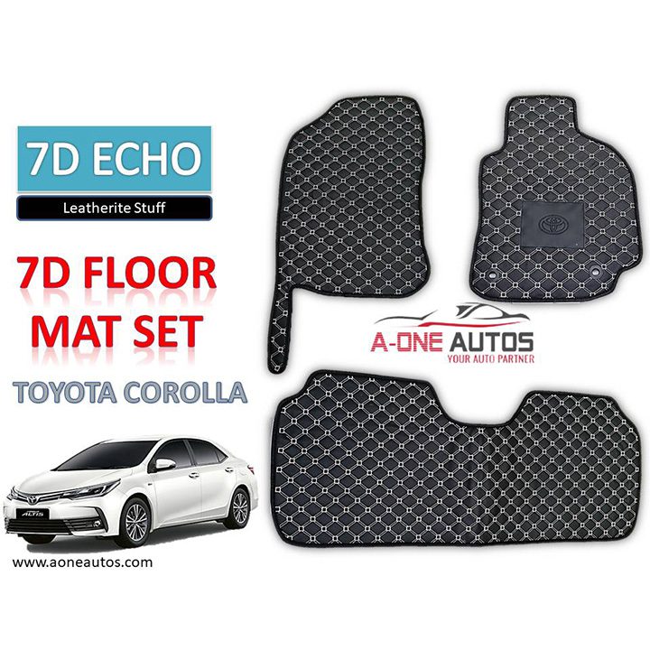 7D Echo Floor Mat Set Leatherite for Toyota Corolla