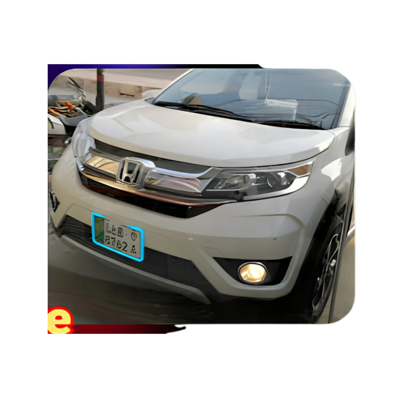 Universal Ice Blue TRP Neon LED Car Number Plate Frame with Camera Fitting Option 1pc view 3