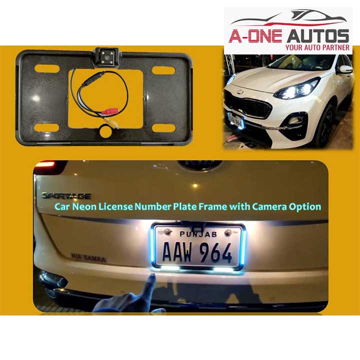 1Pc Neon Number Plate Frame Kia Sportage
