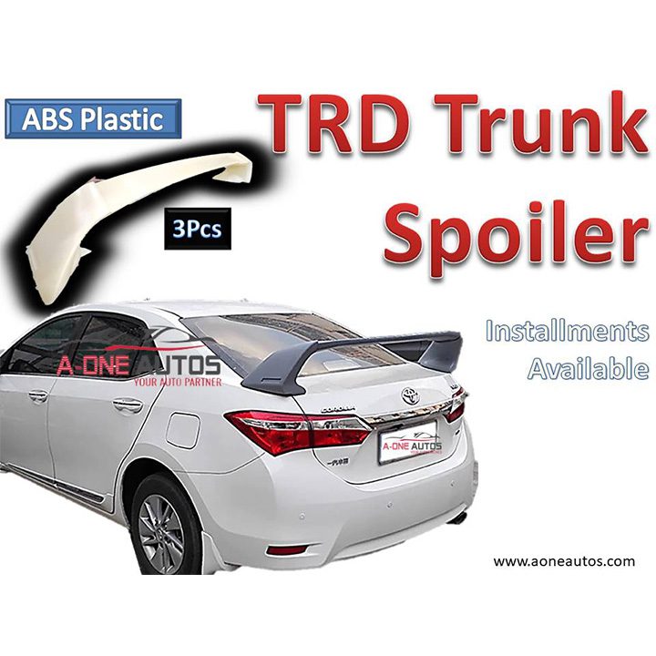 Trunk Spoiler in ABS Plastic (3pcs) TRD Sports Type