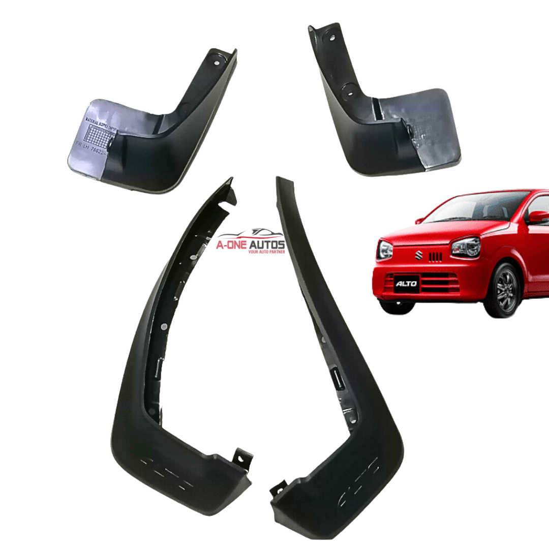 Mud Flap Set Suzuki Alto 4pcs with OEM Quality Fitting in Black Color