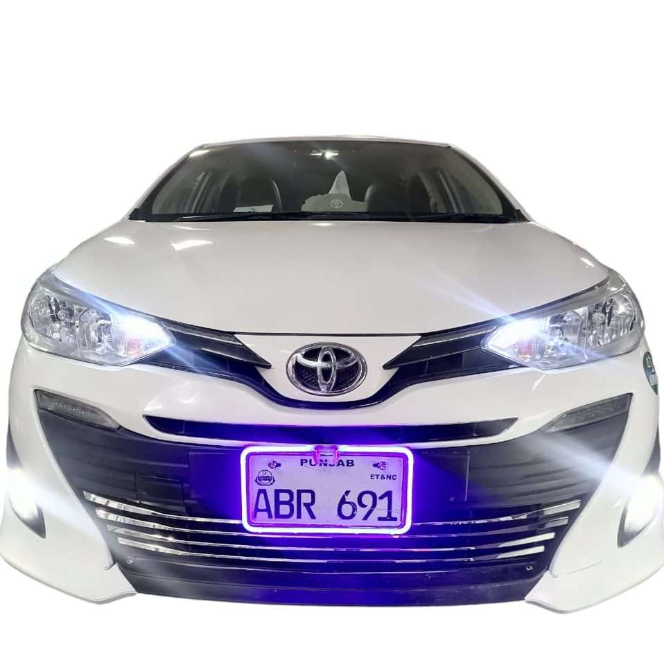 Car License Plate Frame with Led Light Blue Color and Camera Fitting Option view 2
