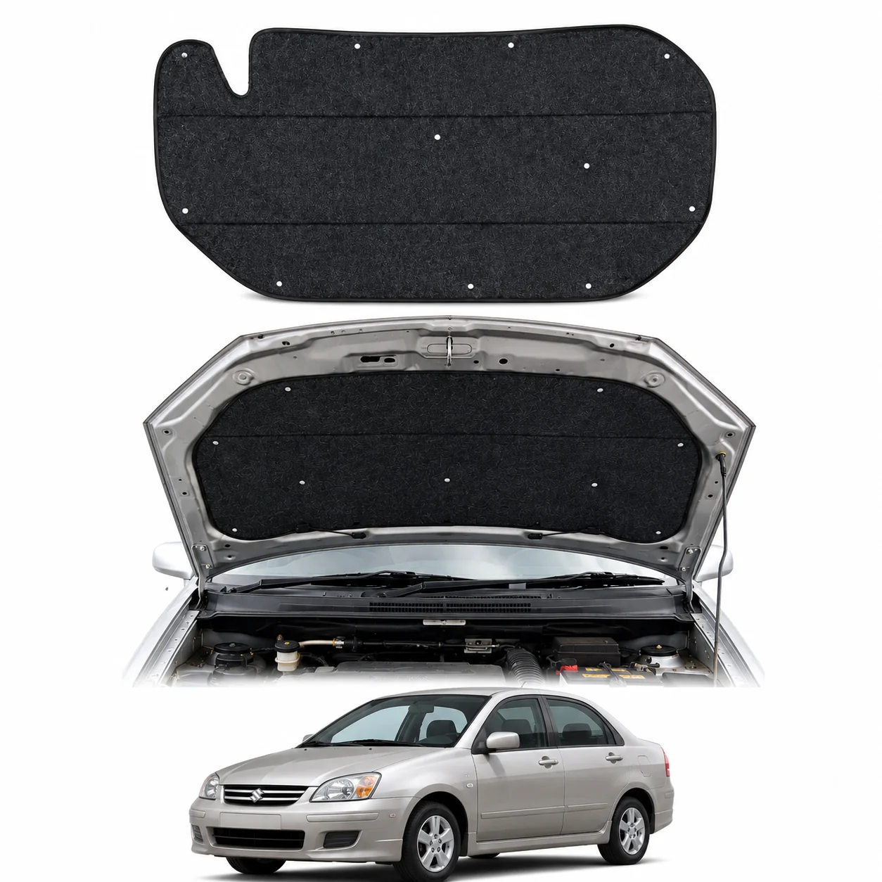 Suzuki Liana Bonnet Insulator Namda with Clips – Thickness 5mm view 2