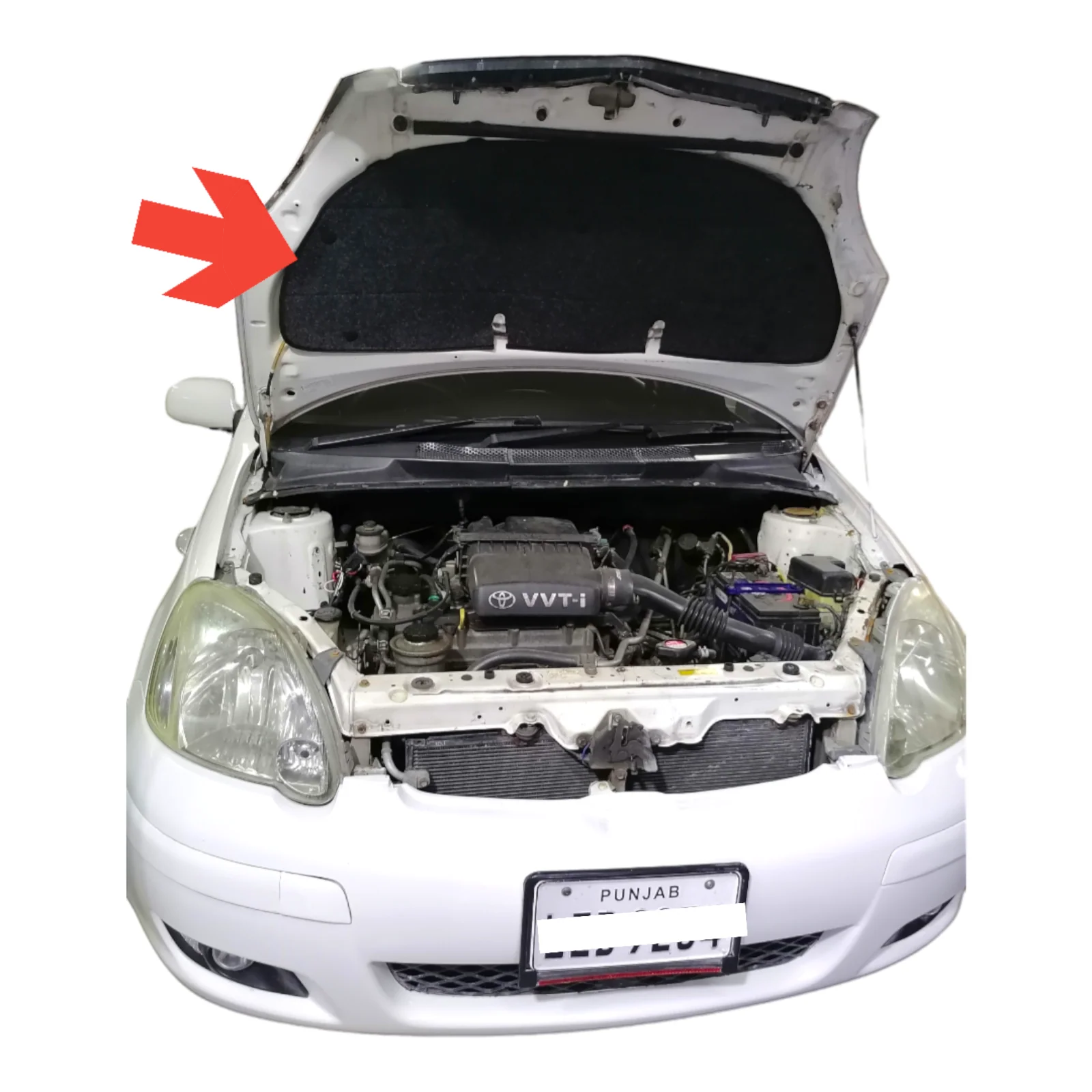 Toyota Vitz 1999-2005 Bonnet Insulator Namda with Clips – Thickness 5mm view 5