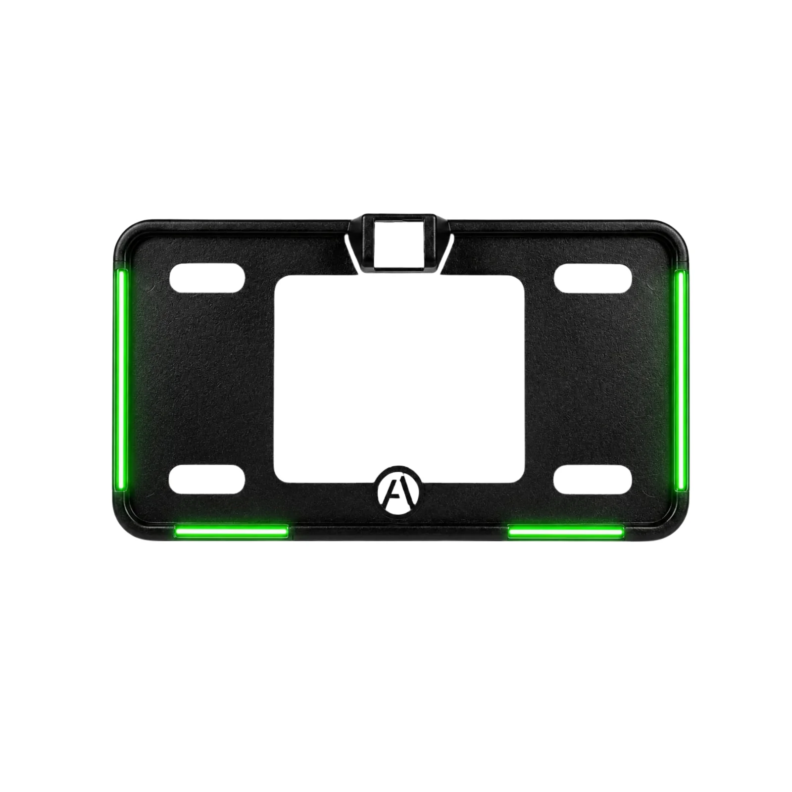 Universal Green Blk Frame Neon LED Car Number Plate Frame with Camera Fitting Option 1pc