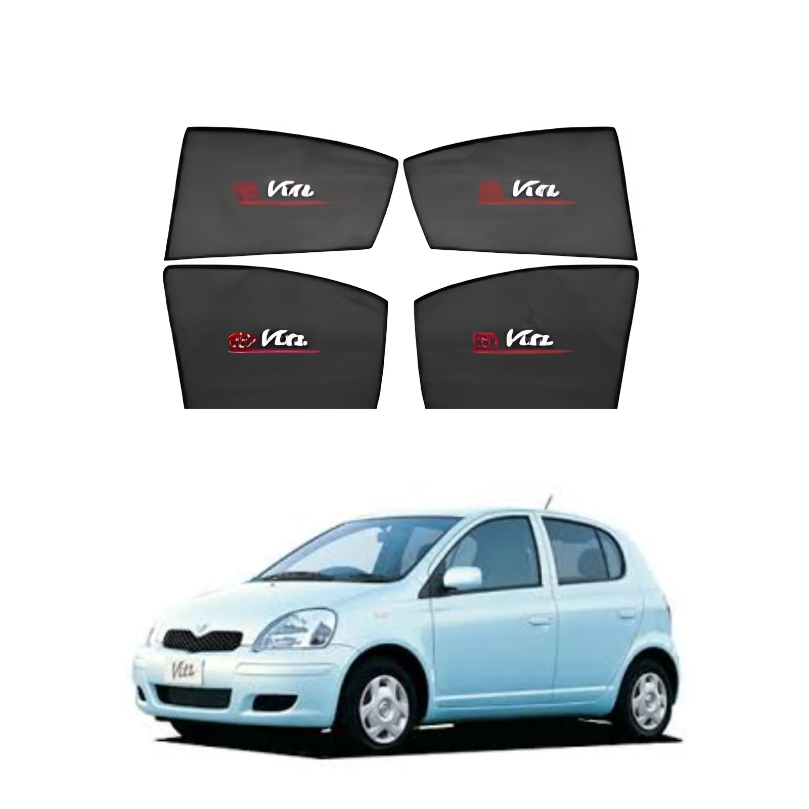 Toyota Vitz 1999-2005 Flexible Foldable Window Sun Shades