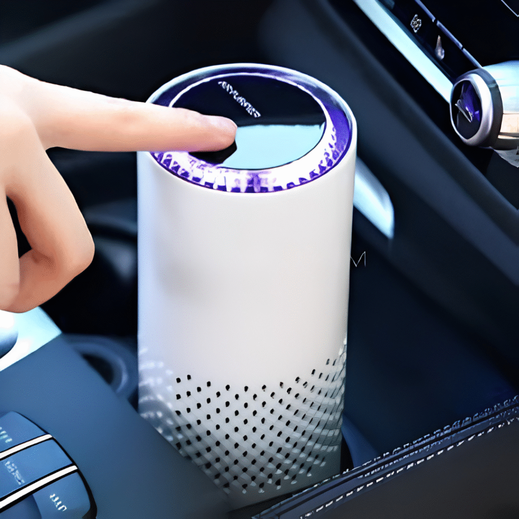 Car Air Purifier with HEPA Filter – Compact Cup Holder Design view 2