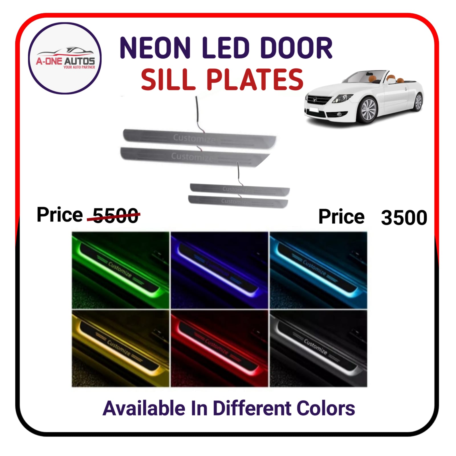 LED Door Sill Plates Glossy Matelic – Mirror Quality