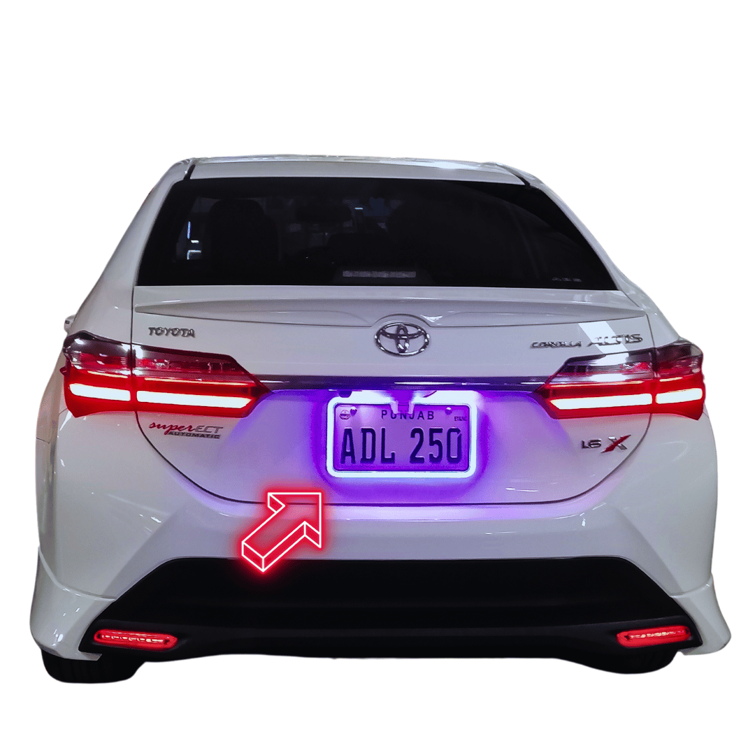 Car License Plate Frame with Led Light Blue Color and Camera Fitting Option