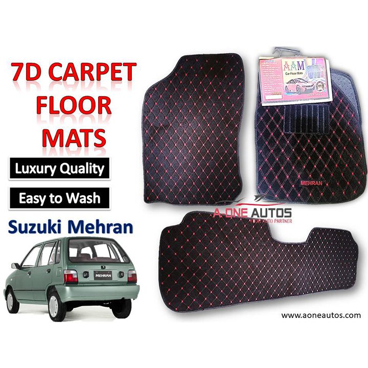 Suzuki Mehran 7D Luxury Carpet Floor Mat Set 3pcs view 1