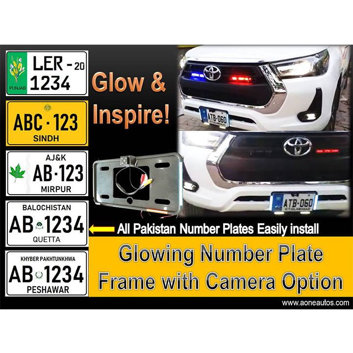Toyota Hilux Revo License Plate Frame with Neon Light