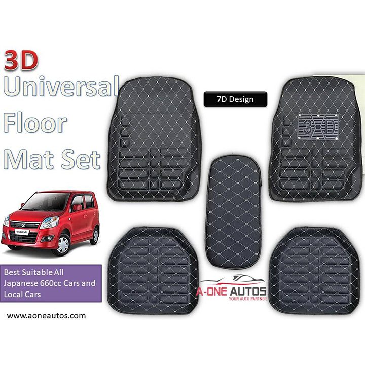 3D Universal Floor Mat Set of 5pcs – Luxury Leatherite Stuff