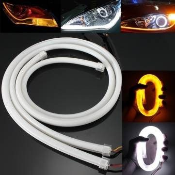 Head Light LED Neon Lights with Turn Signal | Universal Flexible DRL Strip for Cars view 2